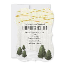 素朴な松の木の冬の結婚式　12月　雪
