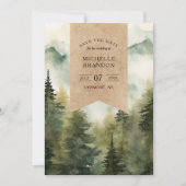 素朴な松の木の山の自然アドベンチャー写真 セーブザデート (正面)