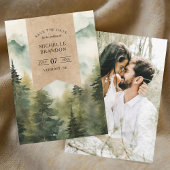 素朴な松の木の山の自然アドベンチャー写真 セーブザデート