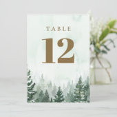 素朴な松の木の森のテーブルナンバー 招待状 (スタンド正面)