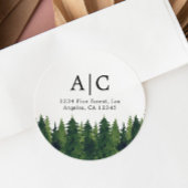素朴な松の木カスタム返送先住所 ラウンドシール