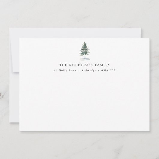 素朴な松の木 ファミリー ノートカード (正面)