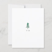 素朴な松の木 現代の結婚式招待状 (裏面)