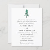素朴な松の木 現代の結婚式招待状 (正面)