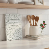 素朴な松の枝の模様のホリデーレシピ ノートブック