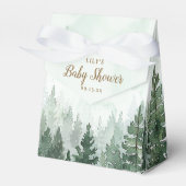 素朴な松の森のベビーシャワー フェイバーボックス (正面サイド)