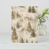 素朴な松の森の招待状の背景 | ビンテージ 招待状 (スタンド正面)