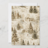 素朴な松の森の招待状の背景 | ビンテージ 招待状 (裏面)