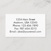 素朴な板およびバラの名刺 名刺 (裏面)