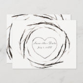 素朴な枝 ツル 棍棒のリース 保存日付 案内ポストカード (正面/裏面)