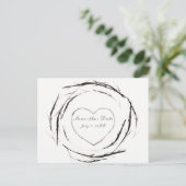 素朴な枝 ツル 棍棒のリース 保存日 案内ポストカード (スタンド正面)