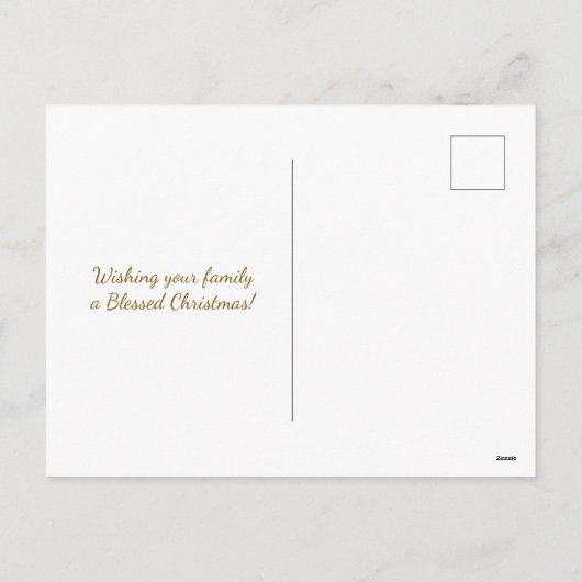 素朴な格子模様の楽しいクリスマス写真 シーズンポストカード (裏面)