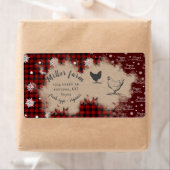 素朴な格子状の雪片ハッピークリスマスエッグカートン ラベル (インサイチュ)