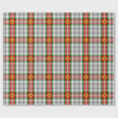 素朴な格子縞のヒマワリのヴィンテージのギフト ラッピングペーパー (フラット)