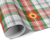 素朴な格子縞のヒマワリのヴィンテージのギフト ラッピングペーパー (ロールコーナー)