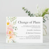 素朴な桃の花の新しい計画 ウェディング延期 案内状 (スタンド正面)