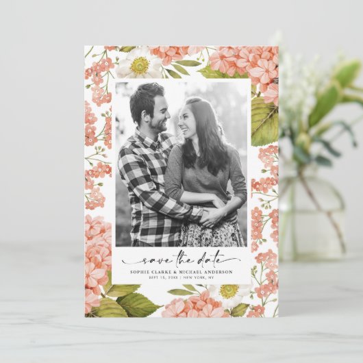 素朴な桃色の水彩花菖蒲の写真 セーブザデート (スタンド正面)