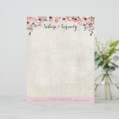 素朴な桜の花の自然な水彩画 レターヘッド (スタンド正面)