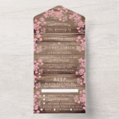 素朴な桜の花日本の花木さくら オールインワン招待状 (内側)