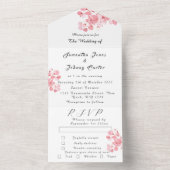 素朴な桜の花　日本のピンクの花　さくら オールインワン招待状 (内側)