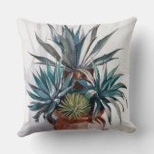 素朴な棚田プランターのアガベ植物 クッション (裏面)