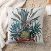 素朴な棚田プランターのアガベ植物 クッション (ブランケット)