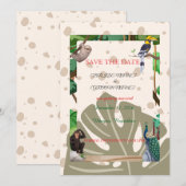 素朴な森のウェディングアナウンス セーブザデート (正面/裏面)