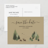 素朴な森のウェディング・セーブ・ザ・デート ポストカード (正面/裏面)