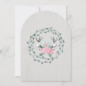 素朴な森のガーランド 鹿の角 バーンワッド 結婚式 招待状 (裏面)