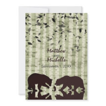 素朴な森のクマたち 釣りと結婚式、樺の木