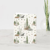 素朴な森のクマの赤ちゃんシャワー感謝カード サンキューカード (裏面)