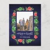 素朴な森のファンタジーなクリスマスのキノコ シーズンポストカード (正面)