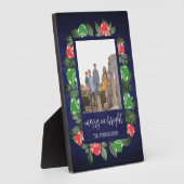 素朴な森のファンタジーなクリスマスのキノコ フォトプラーク (側面)