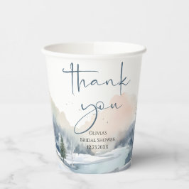 素朴な森の冬のウェディングシャワー 紙コップ