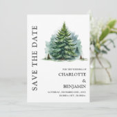 素朴な森の冬のウェディングフォト セーブザデート (スタンド正面)