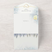 素朴な森の冬の結婚式 オールインワン招待状 (外側)