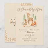 素朴な森の動物のベビーシャワー招待状 招待状 (正面/裏面)