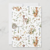 素朴な森の動物 森の仲間 ベビーシャワー 招待状 (裏面)