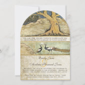 素朴な森の孔雀の鳥の結婚式招待状 招待状 (正面)