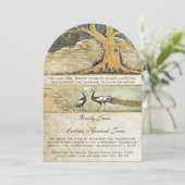 素朴な森の孔雀の鳥の結婚式招待状 招待状 (スタンド正面)