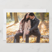 素朴な森の小道のストリングライトの写真 ウェディング セーブザデート (裏面)