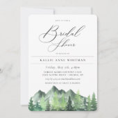 素朴な森の山のブライダルシャワー 招待状 (正面)