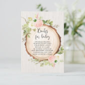 素朴な森の本の依頼女子ベビーシャワー エンクロージャーカード (スタンド正面)