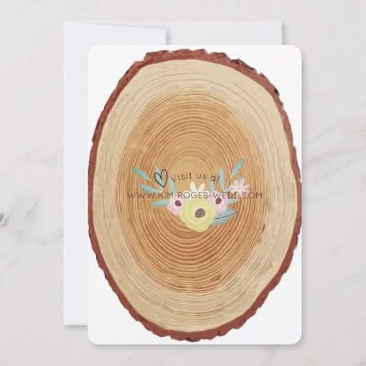 素朴な森の水彩画の花の結婚式の招待 招待状 (裏面)