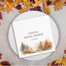 素朴な森の秋のブライダルシャワー スタンダードカクテルナプキン