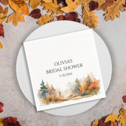 素朴な森の秋のブライダルシャワー スタンダードカクテルナプキン