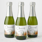 素朴な森の秋のブライダルシャワー スパークリングワインラベル (ボトル)