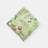 素朴な森の緑のキノコとシダ スタンダードランチョンナプキン (角)