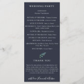 素朴な森の緑のネイビーブルー結婚式 プログラム (裏面)