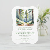 素朴な森の緑の森の結婚式招待状 招待状 (スタンド正面)